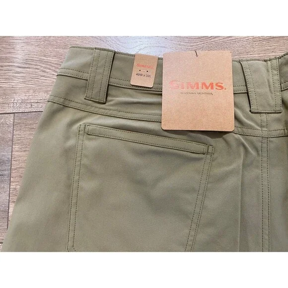 Simms Windrift Mens 40x32 Outdoor Stretch Fishing Hiking Pant Bay Leaf Olive